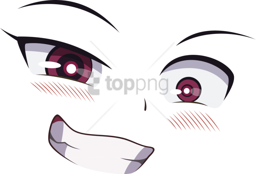Free Png Download Anime Eyes And Blush Png Images Background - Anime Mouth Png (850x580), Png Download