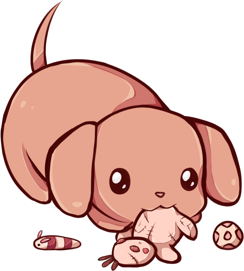 Kawaii Dachshund By Dessineka - Kawaii Dachshund (894x894), Png Download