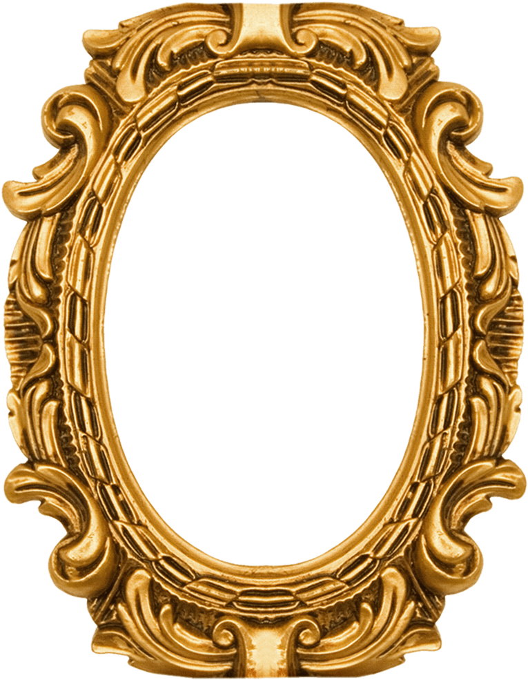 Download Round Ornate Gold Frame Royal Frame Design Png Png Image