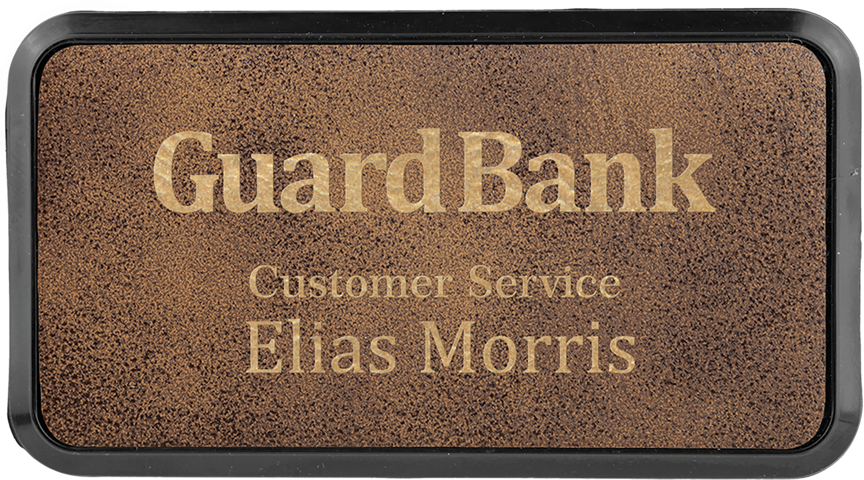 Rustic & Gold Leatherette Round Corner Name Badge With - M&t Bank (1800x1800), Png Download
