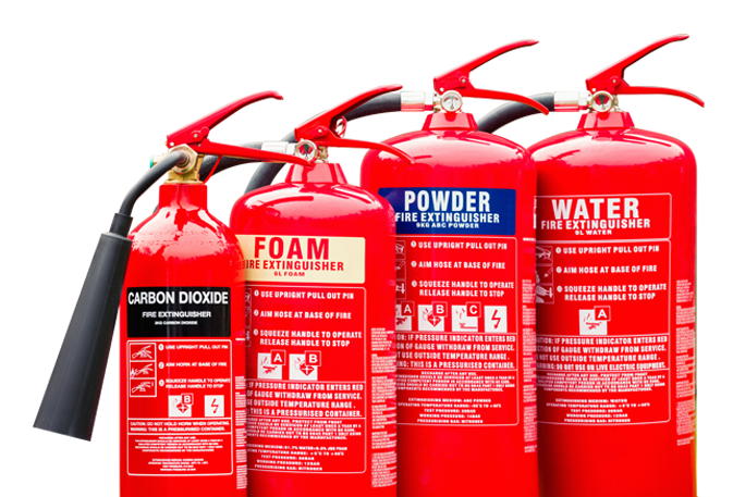 Fire Extinguishers - 3 Different Types Of Fire Extinguisher (673x500), Png Download
