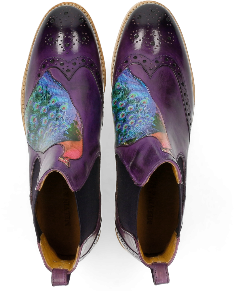 Ankle Boots Amelie 44 Purple Flame Peacock Bee - Cleat (1024x1024), Png Download