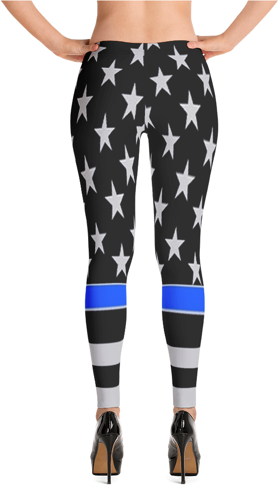 Thin Blue Line Leggings - Leggings (1000x1000), Png Download