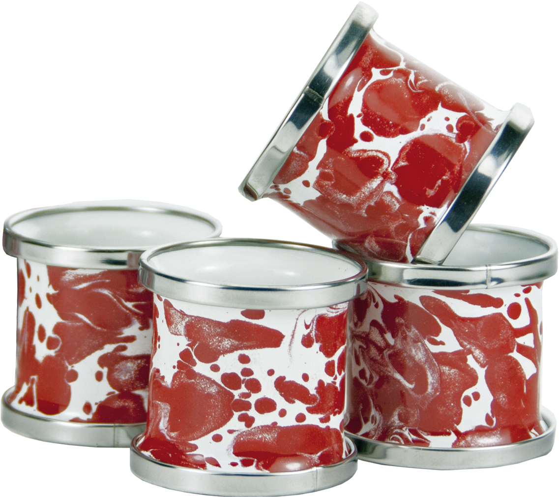 Rd74 Red Swirl Napkin Rings-set Of - Candle (1200x1200), Png Download