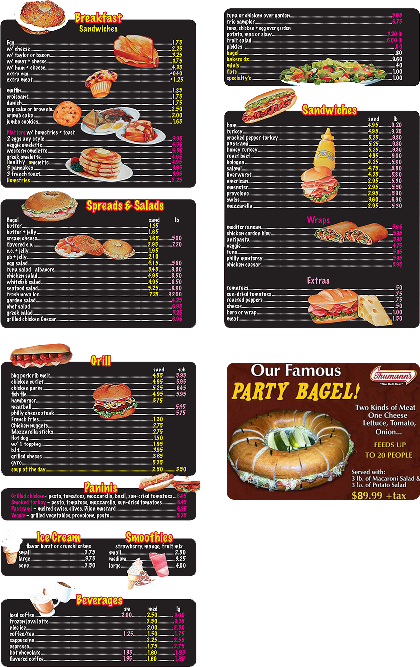Our Menu - Rutherford Bagels Menu (903x1367), Png Download