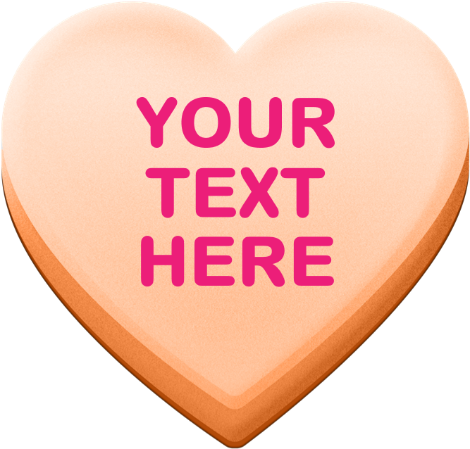 Orange Custom Candy Heart Pillow Case - Wombat Sign (690x700), Png Download