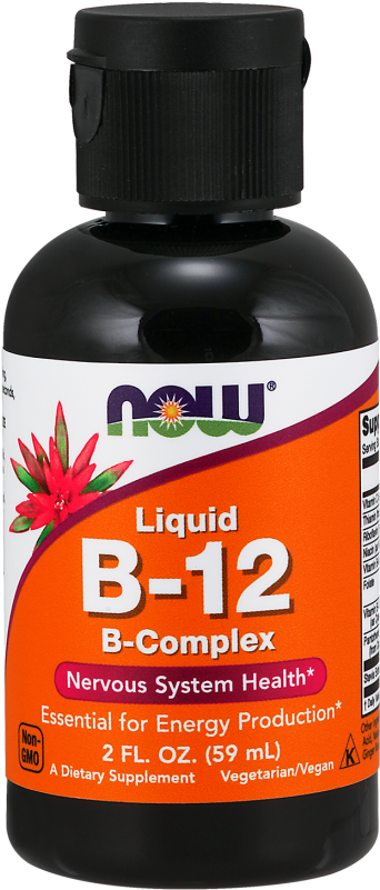 Vitamin B-12 Complex Liquid - Now B12 (418x880), Png Download