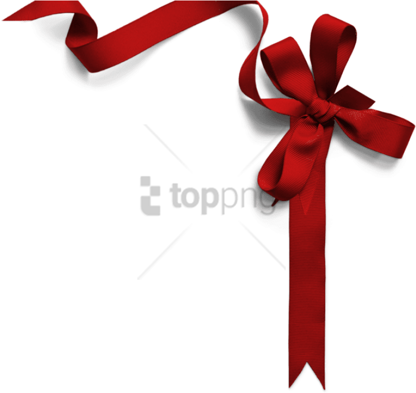 Free Png Gold Gift Bow Png Png Image With Transparent - Christmas Red Ribbon Border Png (850x798), Png Download