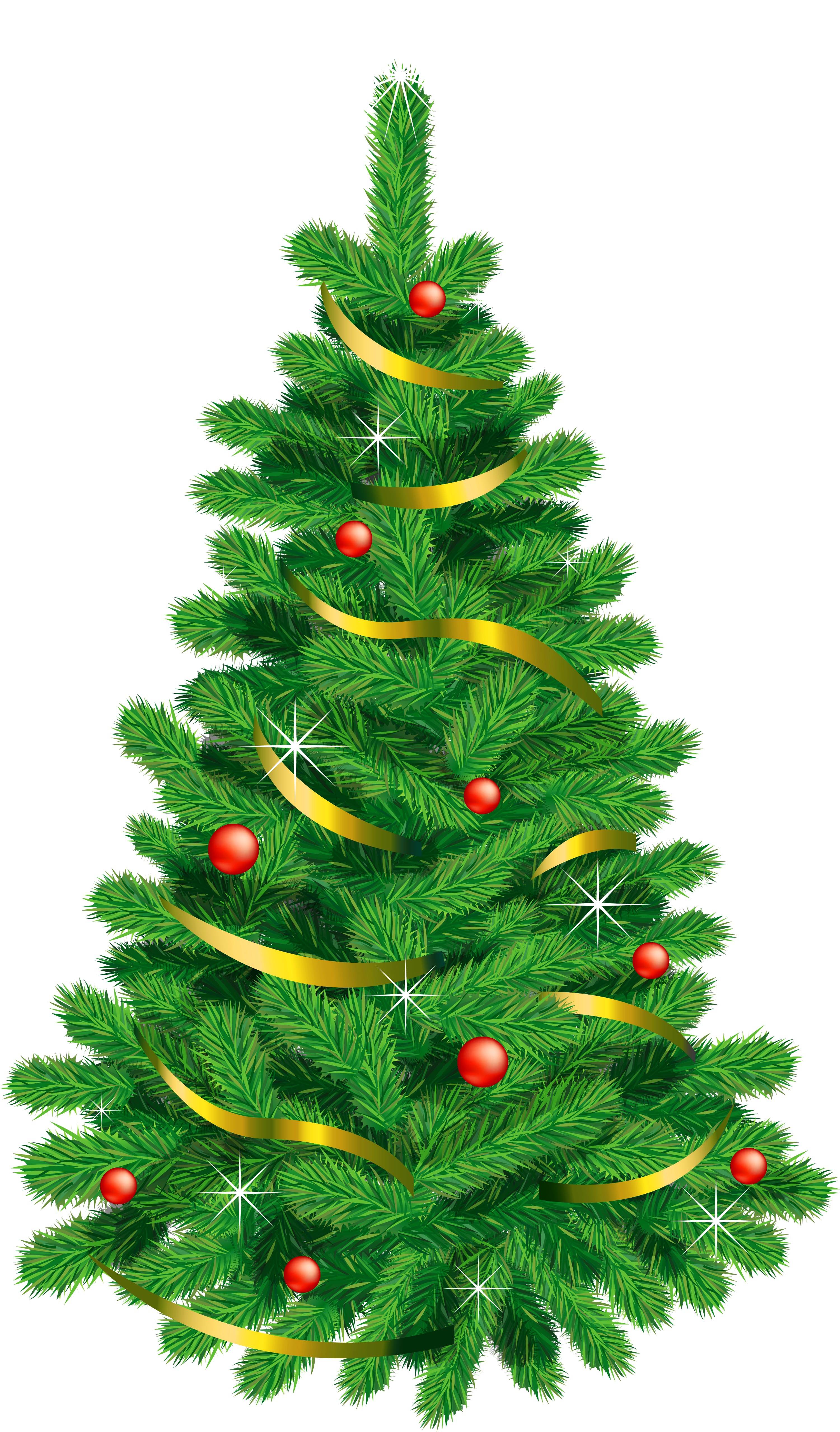 Transparent Green Deco Christmas Tree - Christmas Tree Cartoon Free (3234x5461), Png Download