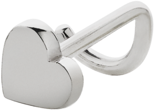 Heart Nose Stud - Silver (1024x1024), Png Download
