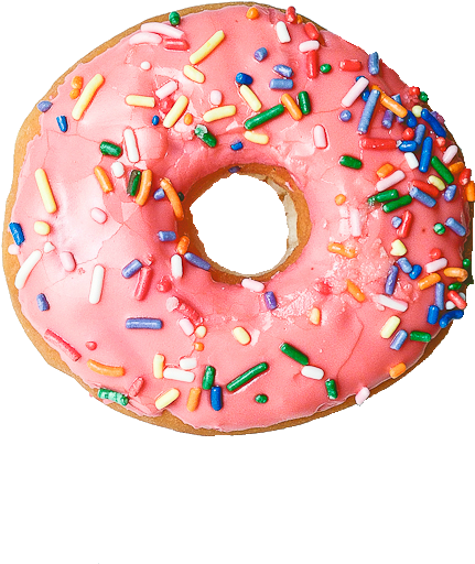 Pink Rainbow Sprinkle Donut (500x698), Png Download