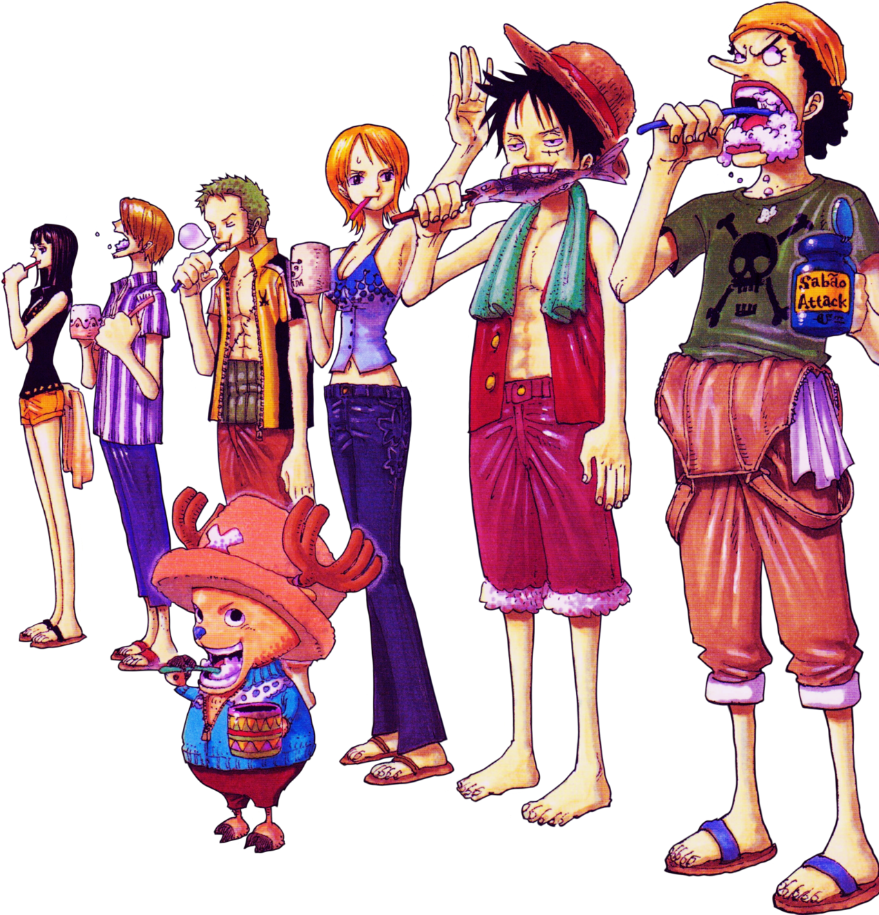 Luffy, Zoro, Nami, Usopp, Sanji, Chopper & Robin From - One Piece Eiichiro Oda Nami Luffy (1280x1327), Png Download