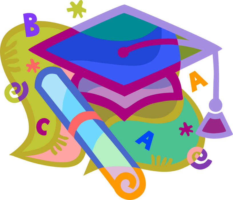 Vector Illustration Of High School, College Or University - Graduation Clip Art (815x700), Png Download