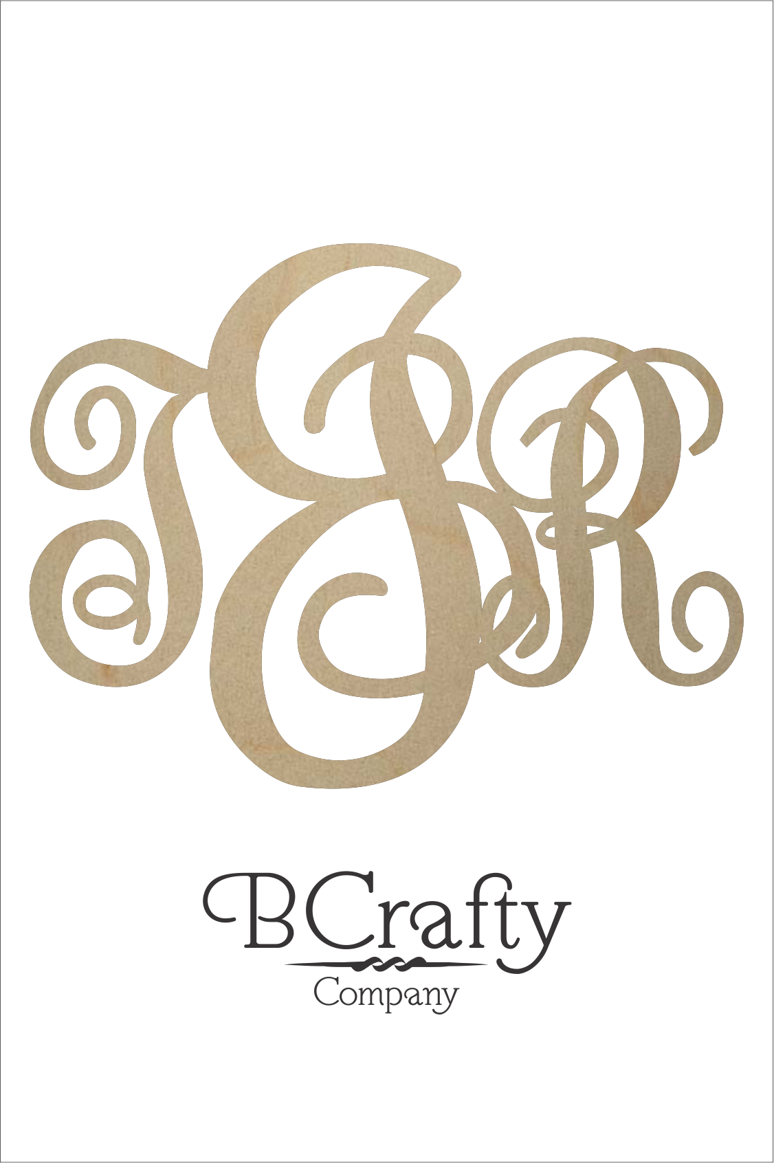 Wooden Script Monogram Initials - Calligraphy (1126x1692), Png Download