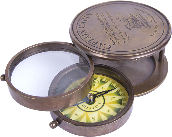 Compass With Magnifying Glass, Batela Uk - Lid (900x600), Png Download