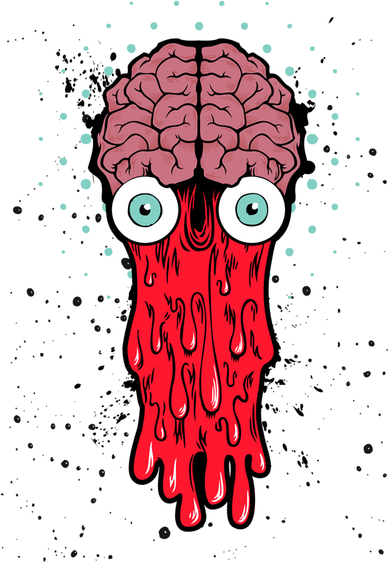 Bad Clip Art Character Cliparts Ⓒ - Halloween Brain Cartoon (548x800), Png Download