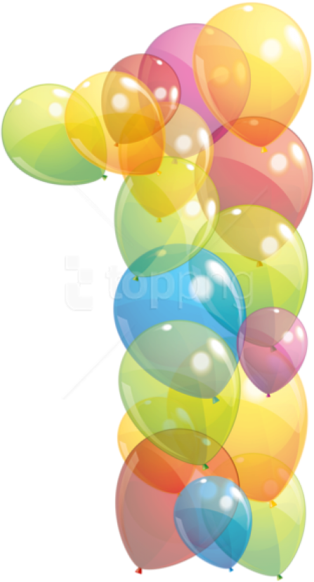 Free Png Download Transparent One Number Of Balloons - Clipart Balloons Png Balloon Birthday (480x858), Png Download
