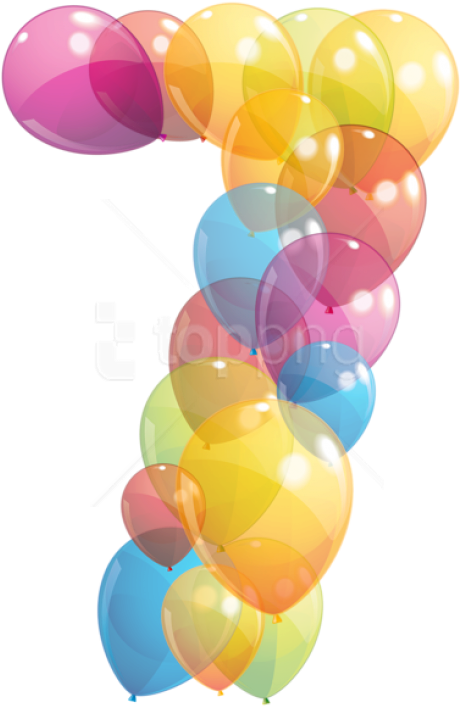 Free Png Download Transparent Seven Number Of Balloons - 7 Balloons For Birthday (481x731), Png Download