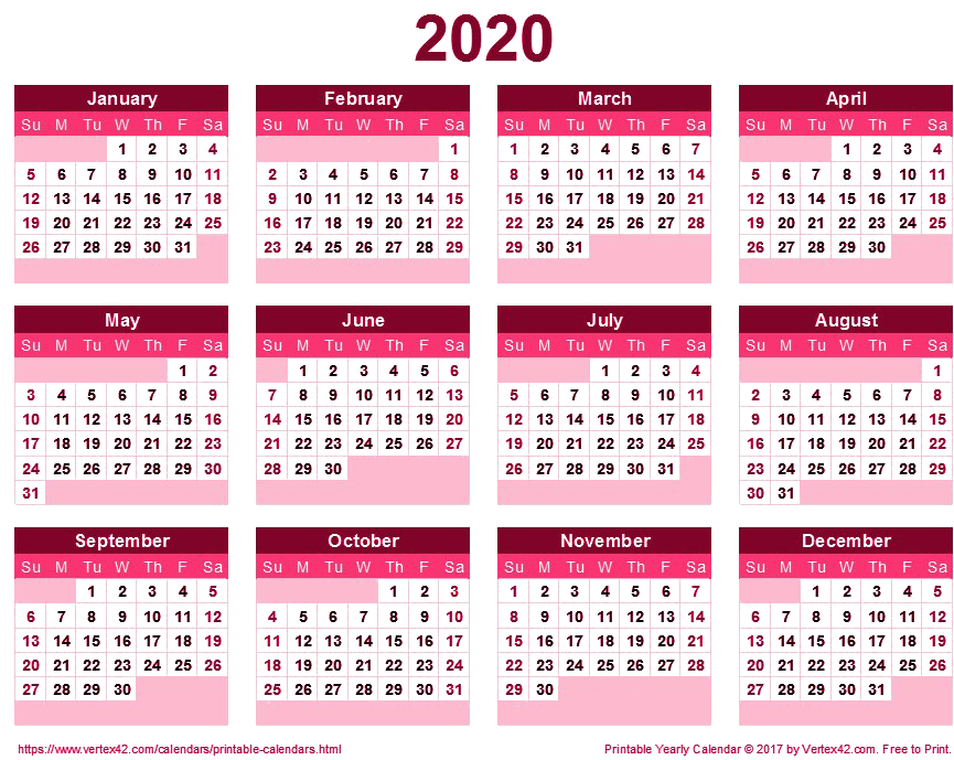 2020 Calendar Transparent Excel 2019 Calendar Template Free