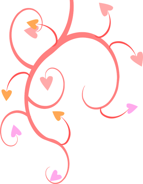 Hearts And Flowers Clip Art Png (558x720), Png Download