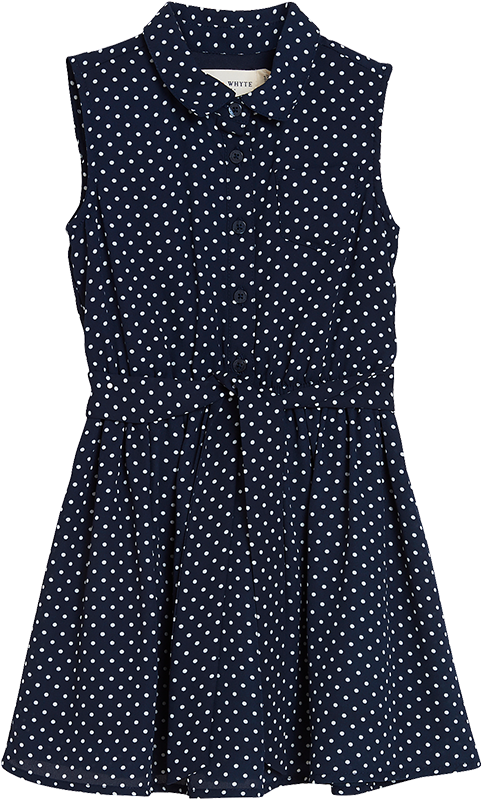 The Airy Chiffon With Tiny White Dots Make This Dress - Polka Dot (888x888), Png Download