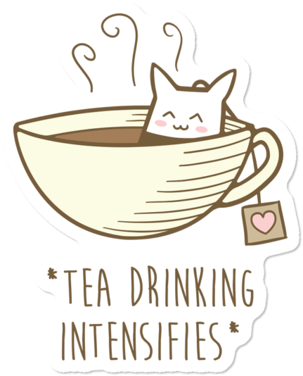 *tea Drinking Intensifies* - Illustration (650x650), Png Download