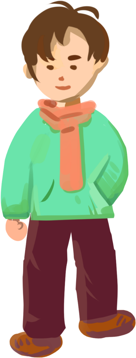 Hand Painted Fresh Winter Teenager Png And Psd - Cartoon Lteenager Png (2000x2000), Png Download