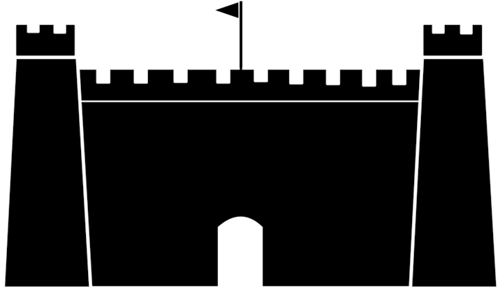 Silhouette Castle Logo Black And White - Kale Siluet (1061x750), Png Download