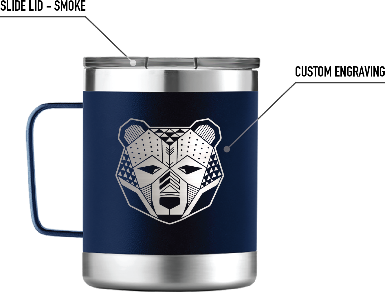 10oz Camp Mug - Pint Glass (1801x1801), Png Download