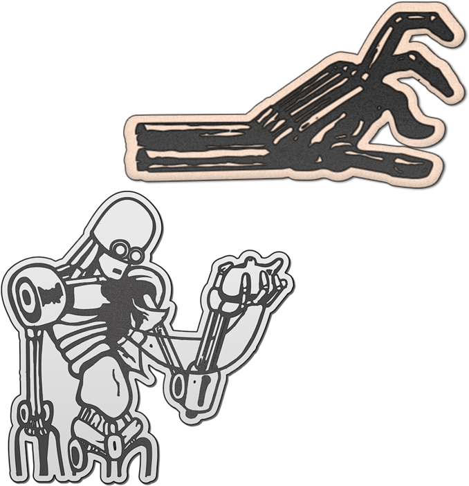 Robot Hand Pin Pack - Illustration (740x740), Png Download