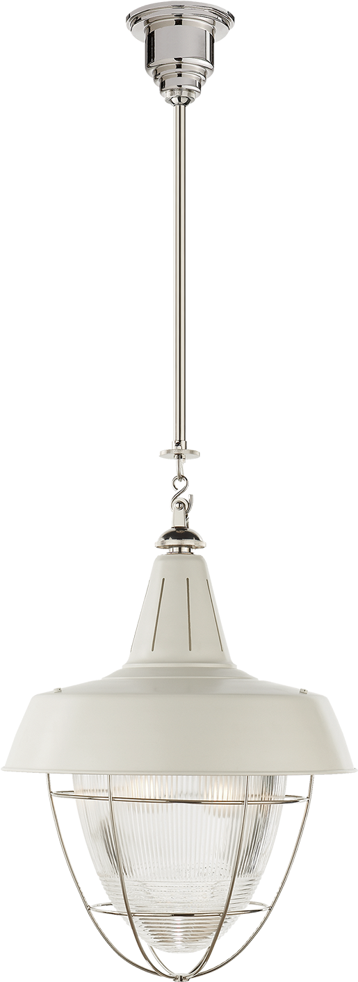 Henry Industrial Hanging Light In Polished Nickel And - Ceiling Fixture (1440x1440), Png Download