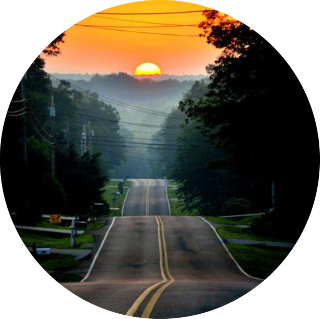 #circle #icon #background #backgrounds #road #circles - Beautiful Sunrise With Road (1024x1022), Png Download