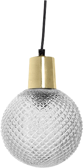 Glass Ball Suspension - Textured Glass Pendant Light (600x600), Png Download