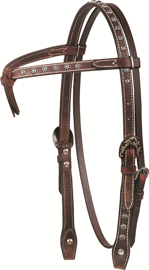 Antiqued Dotted Headstall - Halter (497x900), Png Download