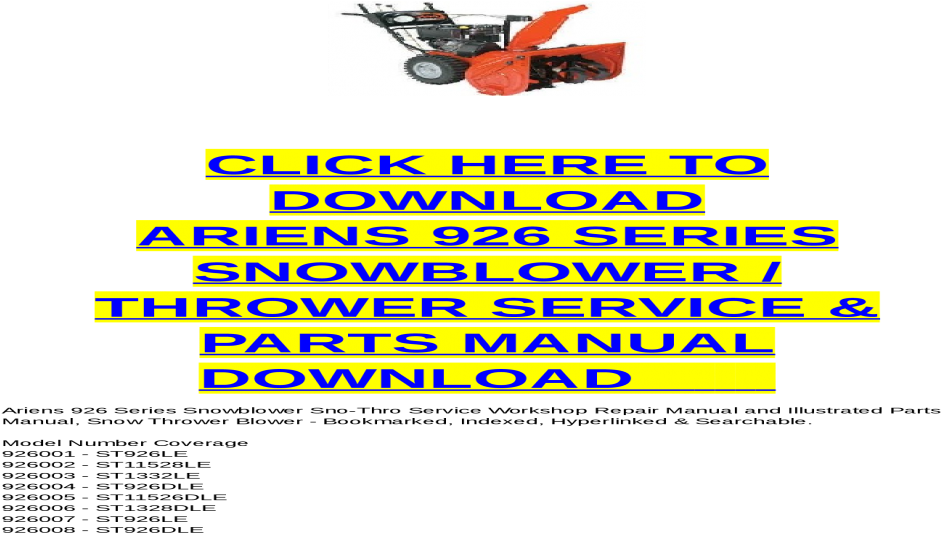 Ariens Snow Tech Manual Rh Ariens Snow Tech Manual - Snow Blower (1200x630), Png Download