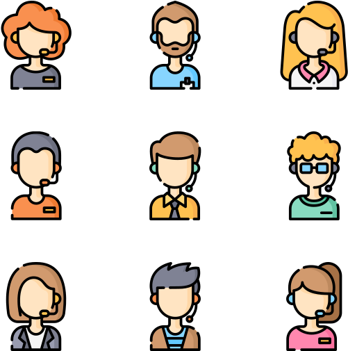 Call Center Avatars - Cartoon (600x564), Png Download