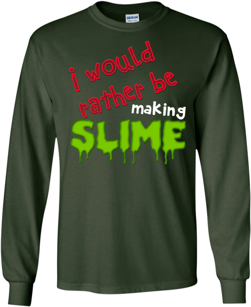 "slime" Dark Colored Long Sleeve Ultra Cotton T-shirts - Long-sleeved T-shirt (1024x1024), Png Download
