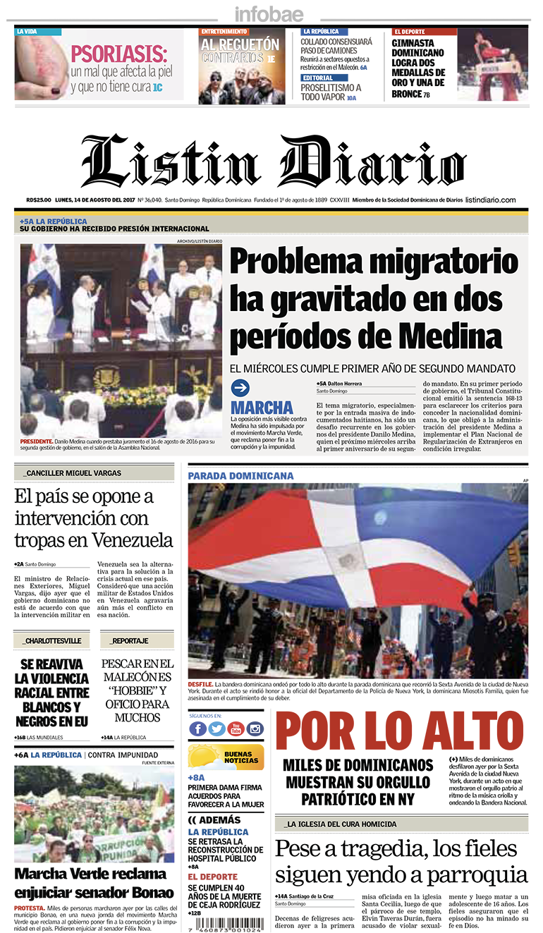 Listin Diario, República Dominicana, Lunes 14 De Agosto - Flyer (770x1323), Png Download