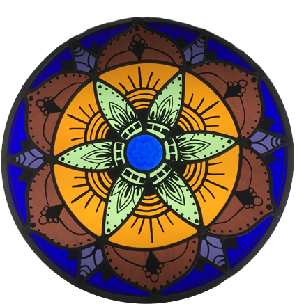 Stained Glass Mandala - Stained Glass (700x450), Png Download