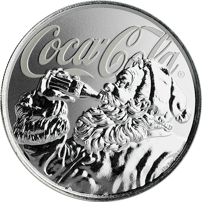 Silver Coca-cola Holiday Coin - Coca Cola Holiday Coin (800x800), Png Download