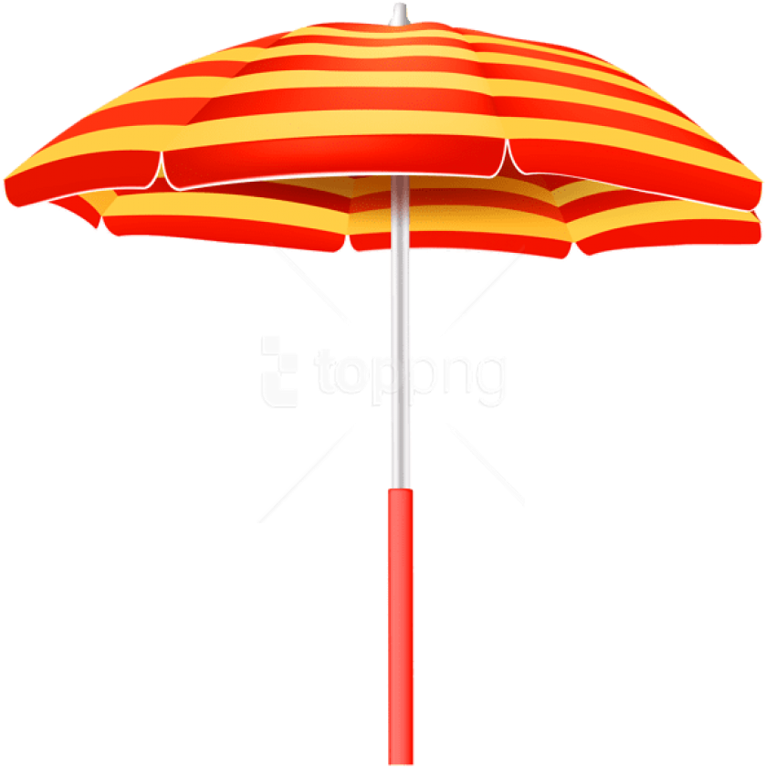 Free Png Download Striped Beach Umbrella Clipart Png - Striped Umbrella Red And Yellow (850x841), Png Download