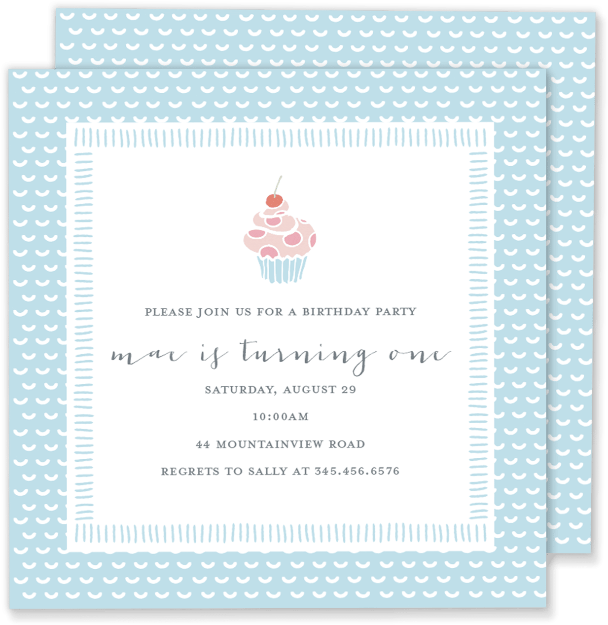 Cupcake Birthday Party Invitation - Bridal Shower (1296x1296), Png Download