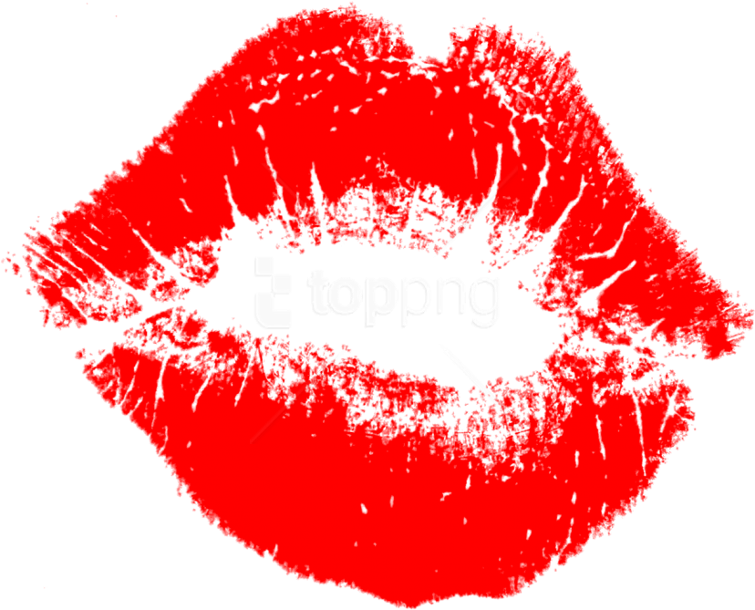 Free Png Lips Kiss Png Images Transparent - Red Lips Kiss Transparent Background (850x694), Png Download