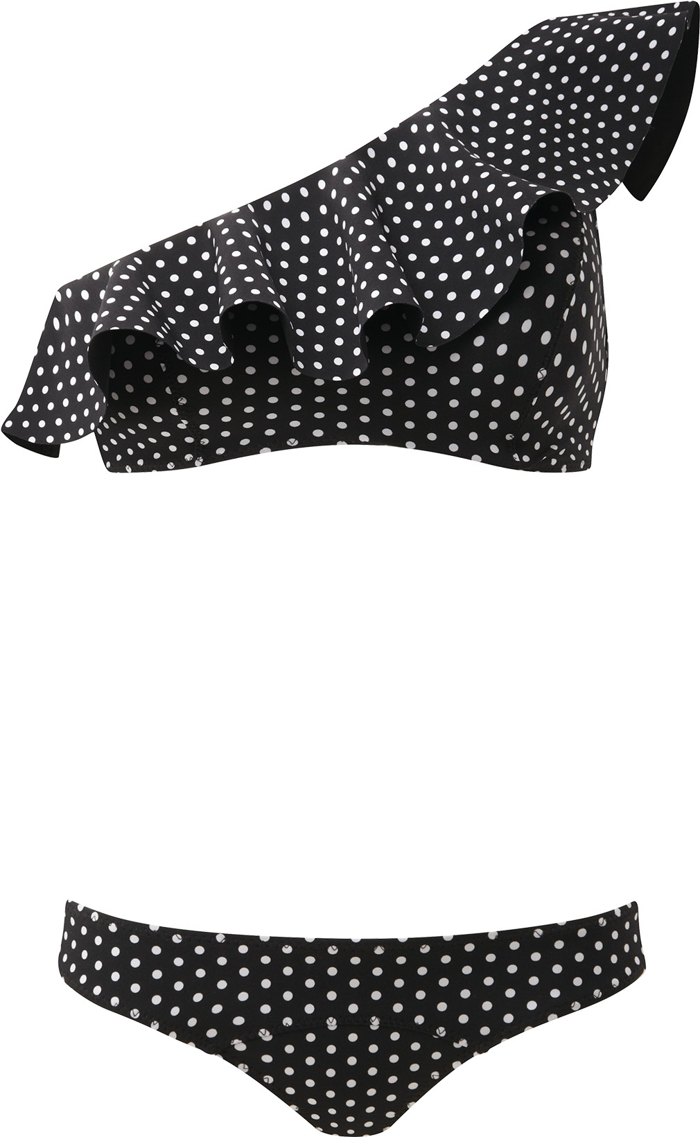black polka dot bikini bottoms