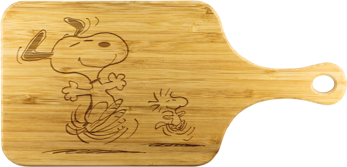 Snoopy And Woodstock Happy Dance Picnic Wood Cutting - Cutting Board (1200x1200), Png Download
