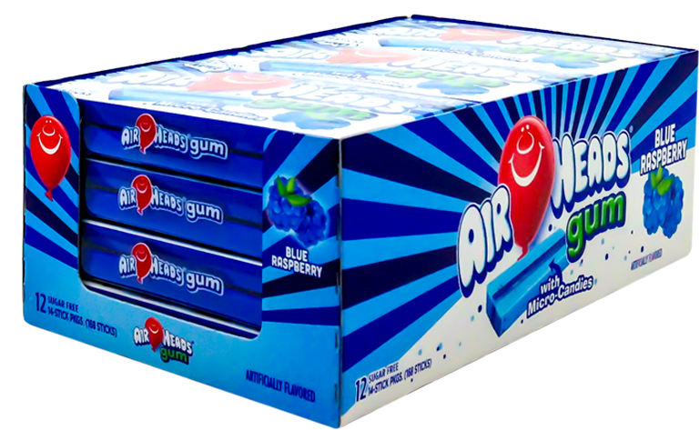 Perfetti Airheads Gum Blue Raspberry - Box (800x600), Png Download