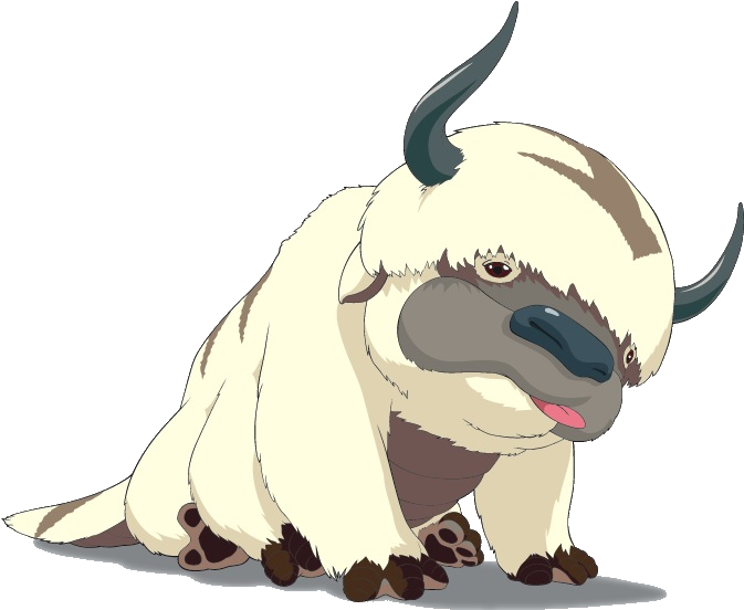 Appa Is Aang's Flying Bison Who Serves As The Group's - Momo Avatar Appa (681x562), Png Download