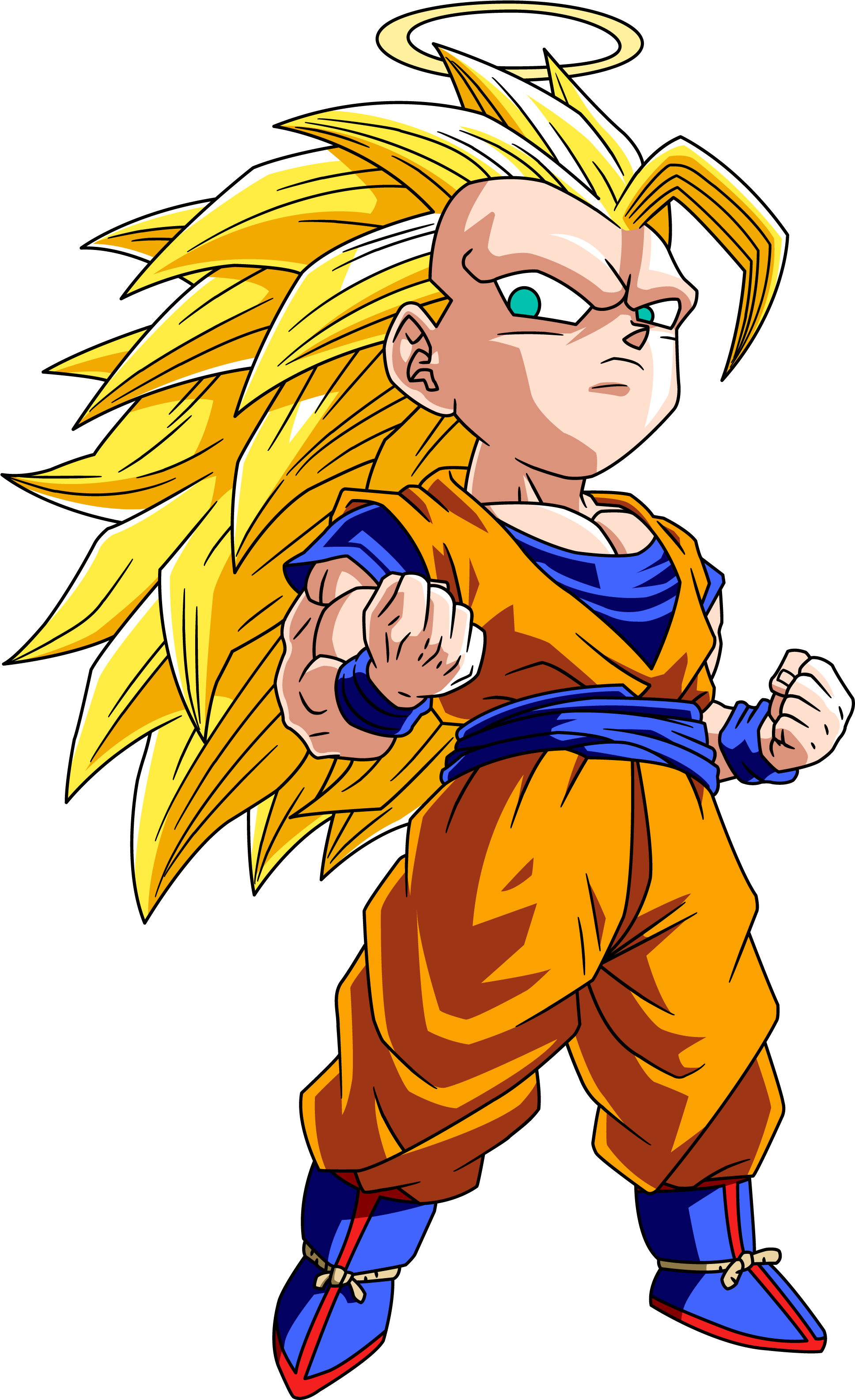 Goku Clipart Anime Chibi - Goku Super Saiyan 3 Chibi (1998x3276), Png Download