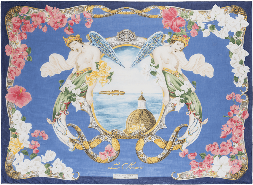 All Season Sirenuse Silk Scarf - Motif (1160x1000), Png Download