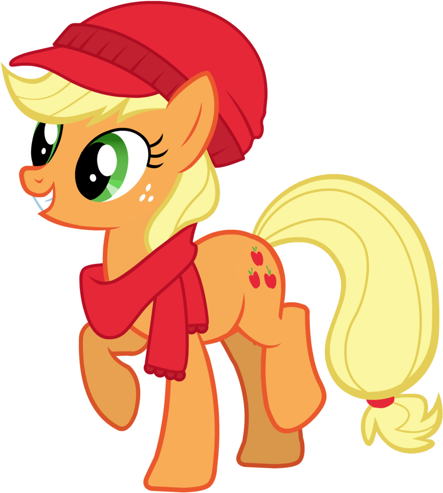 Applejack, Christmas, Clothes, Hat, Hearth's Warming - My Little Pony Applejack Christmas (935x1024), Png Download